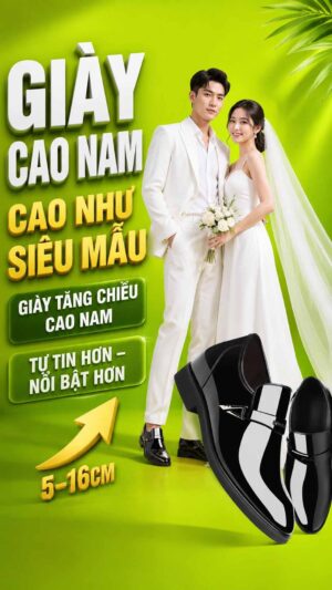 Giày Cưới Cao Nam dành cho nam thấp dưới 1m70