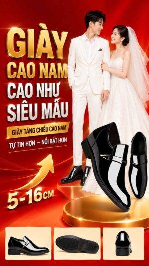 Giày Cưới Cao Nam giúp cải thiện vóc dáng tức thì
