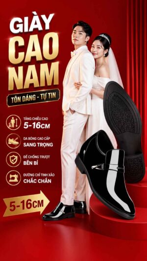 Giày Cưới Cao Nam mũi nhọn phong cách doanh nhân