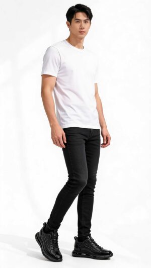 Giày cao nam êm chân màu đen basic dễ phối
