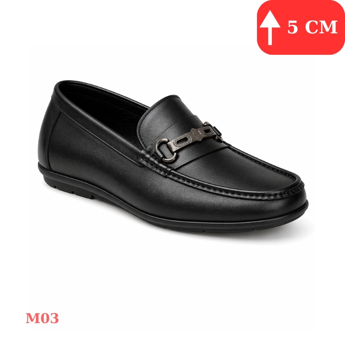 Giày lười tăng chiều cao nam – đế ẩn, êm chân, không lộ