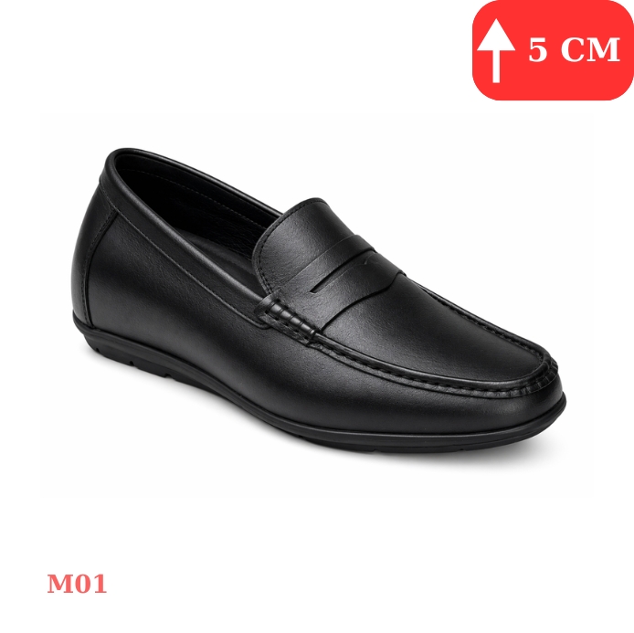 Giày mọi tăng chiều cao nam 5cm đế ẩn thiết kế đơn giản