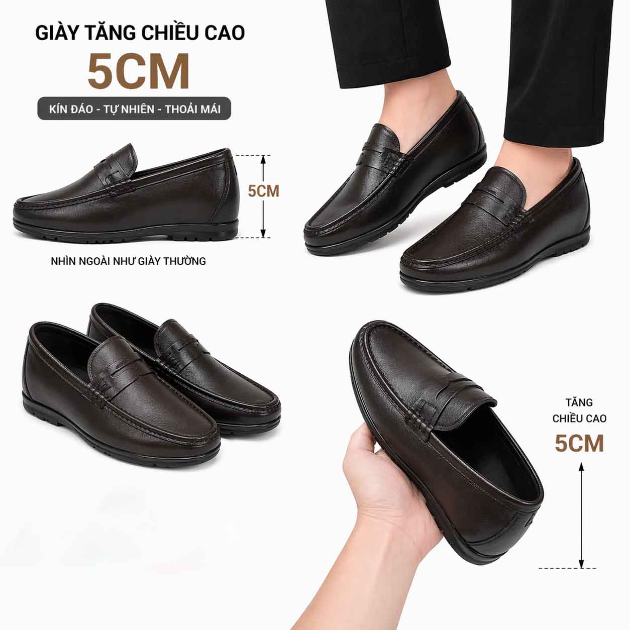 Giày mọi tăng chiều cao nam đi làm lịch sự