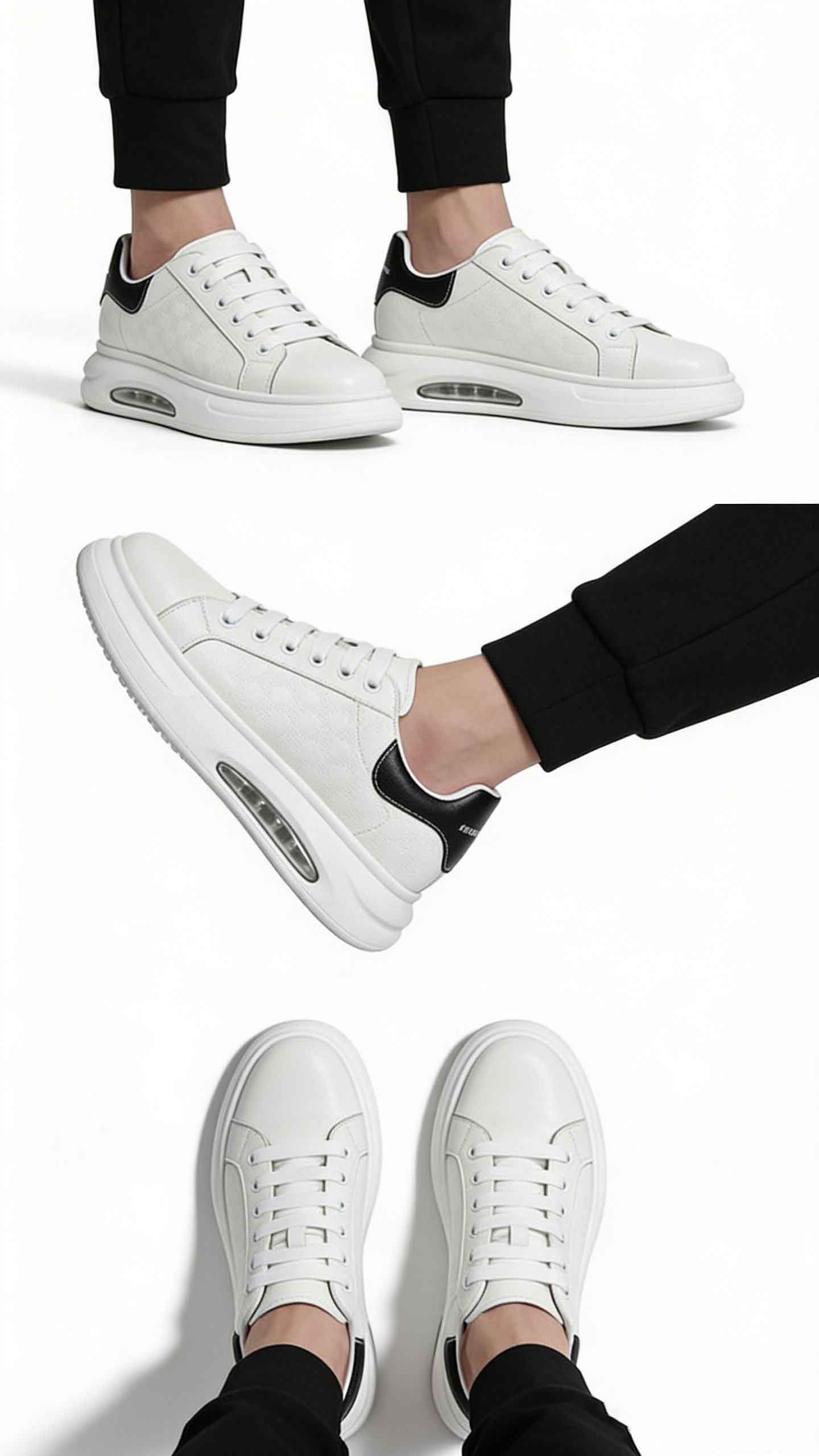 Giày sneaker tăng chiều cao nam cao như siêu mẫu (5–16cm) mang lại vẻ ngoài lịch lãm.