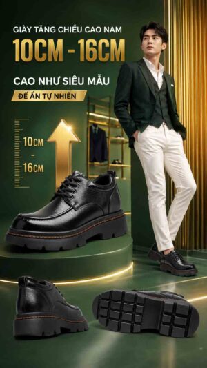 Giày tăng chiều cao nam 10cm đi êm chân