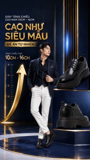 Giày tăng chiều cao nam 10cm cao cấp