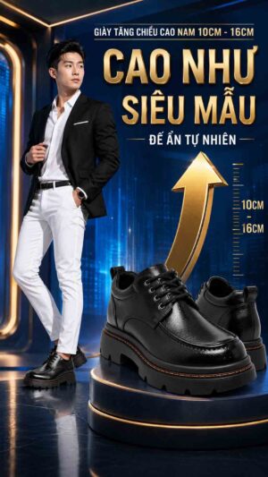 Giày tăng chiều cao nam 10cm chính hãng