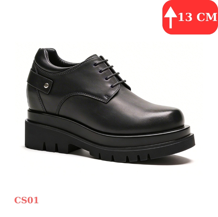 Giày tăng chiều cao nam đế ẩn hack dáng tự nhiên 13cm không lộ