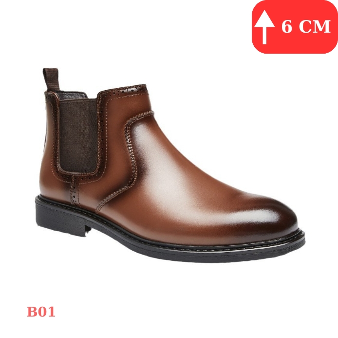 Giày boot cao nam 6cm đế ẩn giúp tăng chiều cao kín đáo