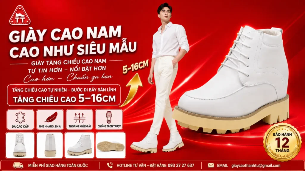 Giày cao nam (5-16cm) cao như siêu mẫu, đế ẩn giày tăng chiều cao nam đế kín thông minh siêu nhẹ, giao hàng miễn phí. Toàn quốc