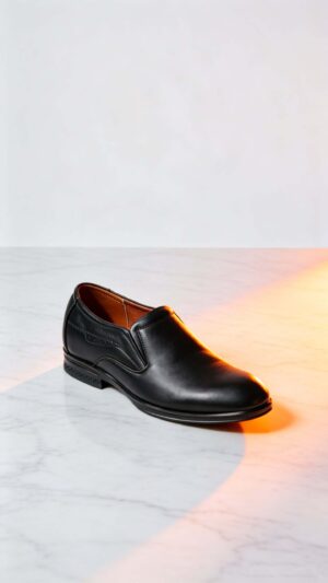 Giày cao nam 6cm da thật giày lười công sở không lộ đế