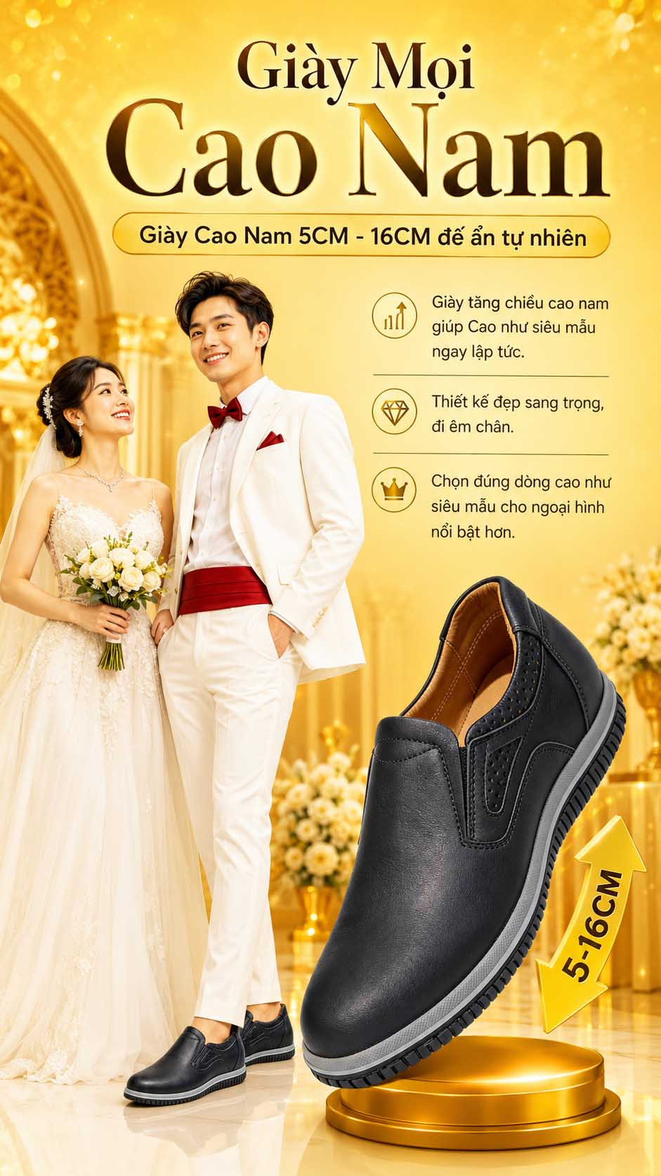 Giày mọi cao nam tăng chiều cao