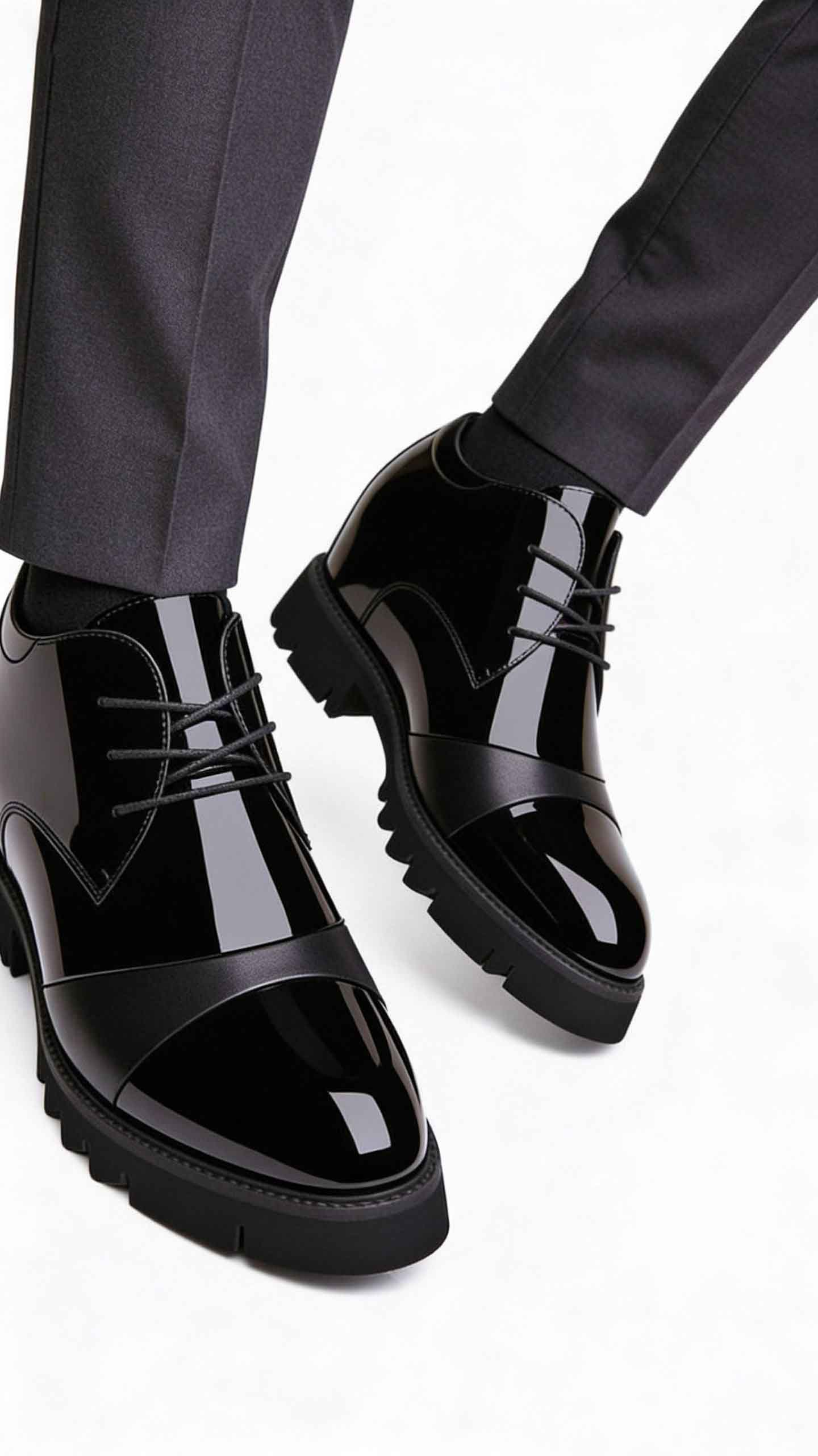 Cao như siêu mẫu 12cm giày lười da mềm