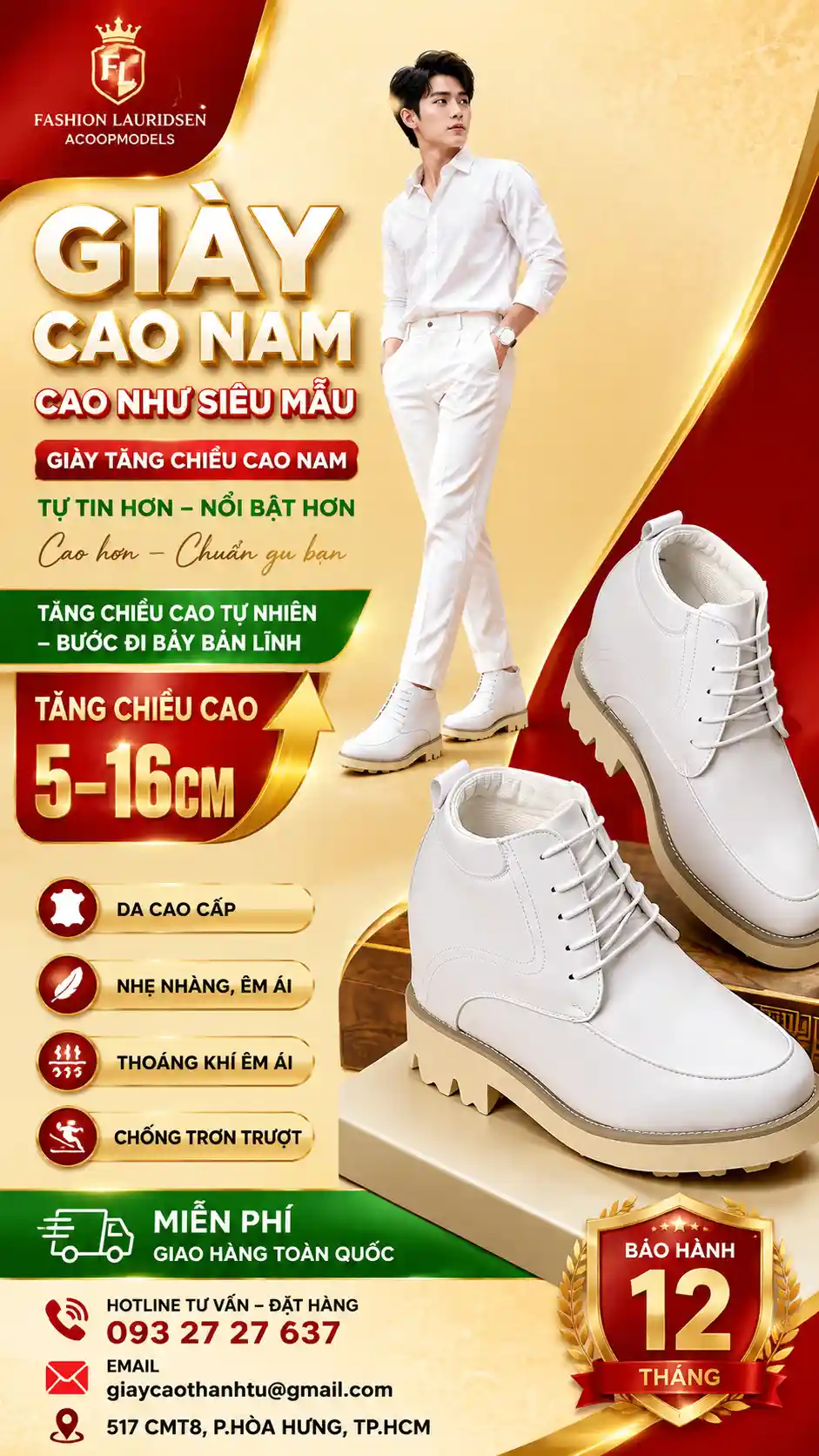 Giới thiệu Giày Cao Thanh Tú thương hiệu giày cao nam cho đàn ông Việt