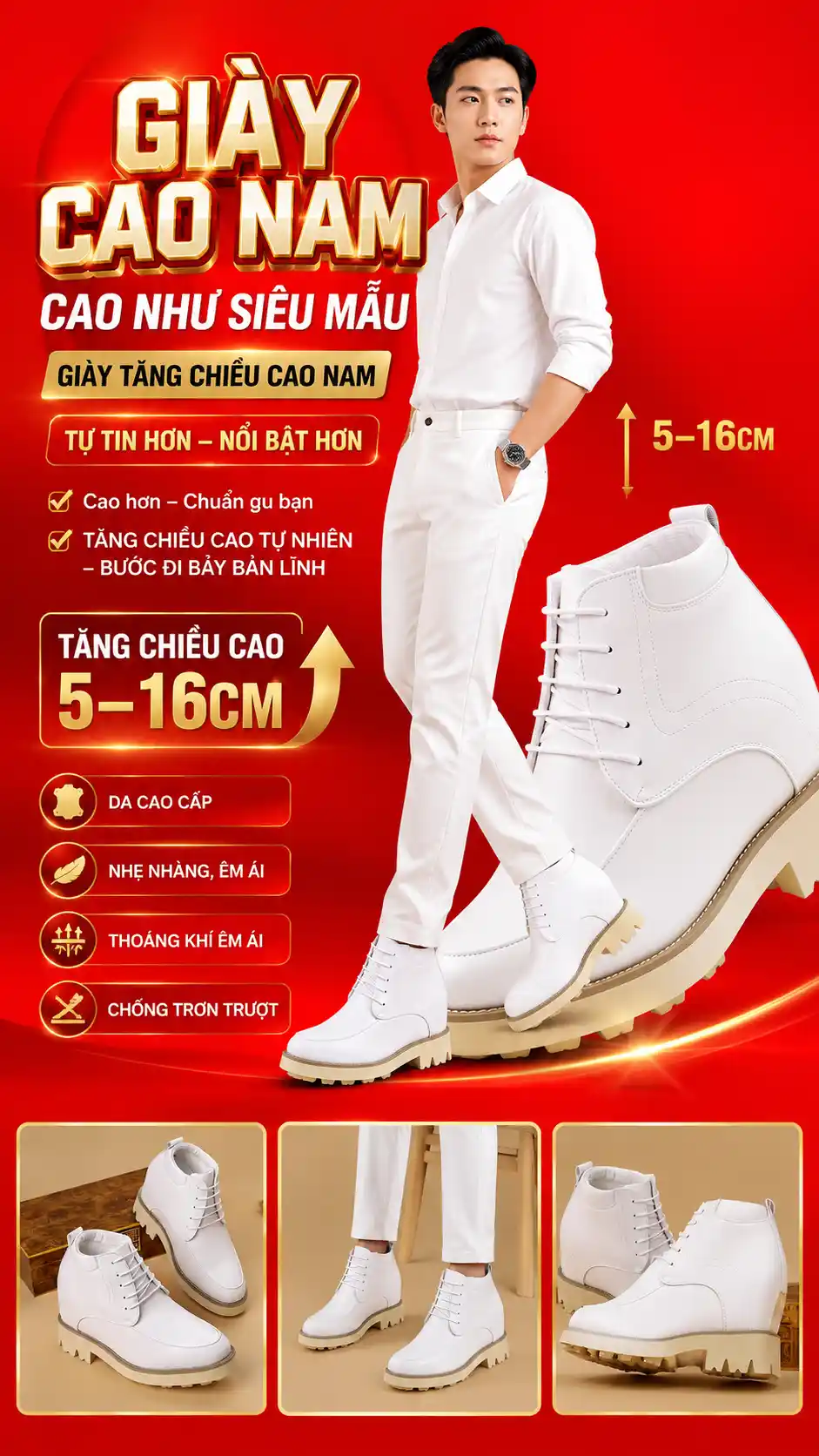 Giới thiệu giày cao nam giúp đàn ông Việt tự tin hơn