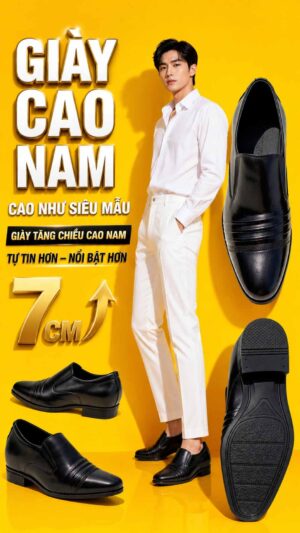 Giày nam cao 7cm dáng đẹp không bị phát hiện