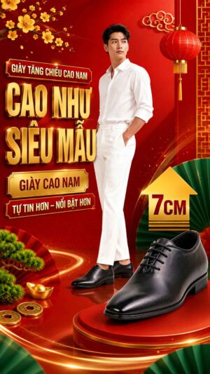 Giày nam tăng chiều cao công sở phối vest đẹp