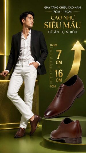Cách phối đồ với giày tăng chiều cao nam 5cm cho outfit công sở gọn dáng