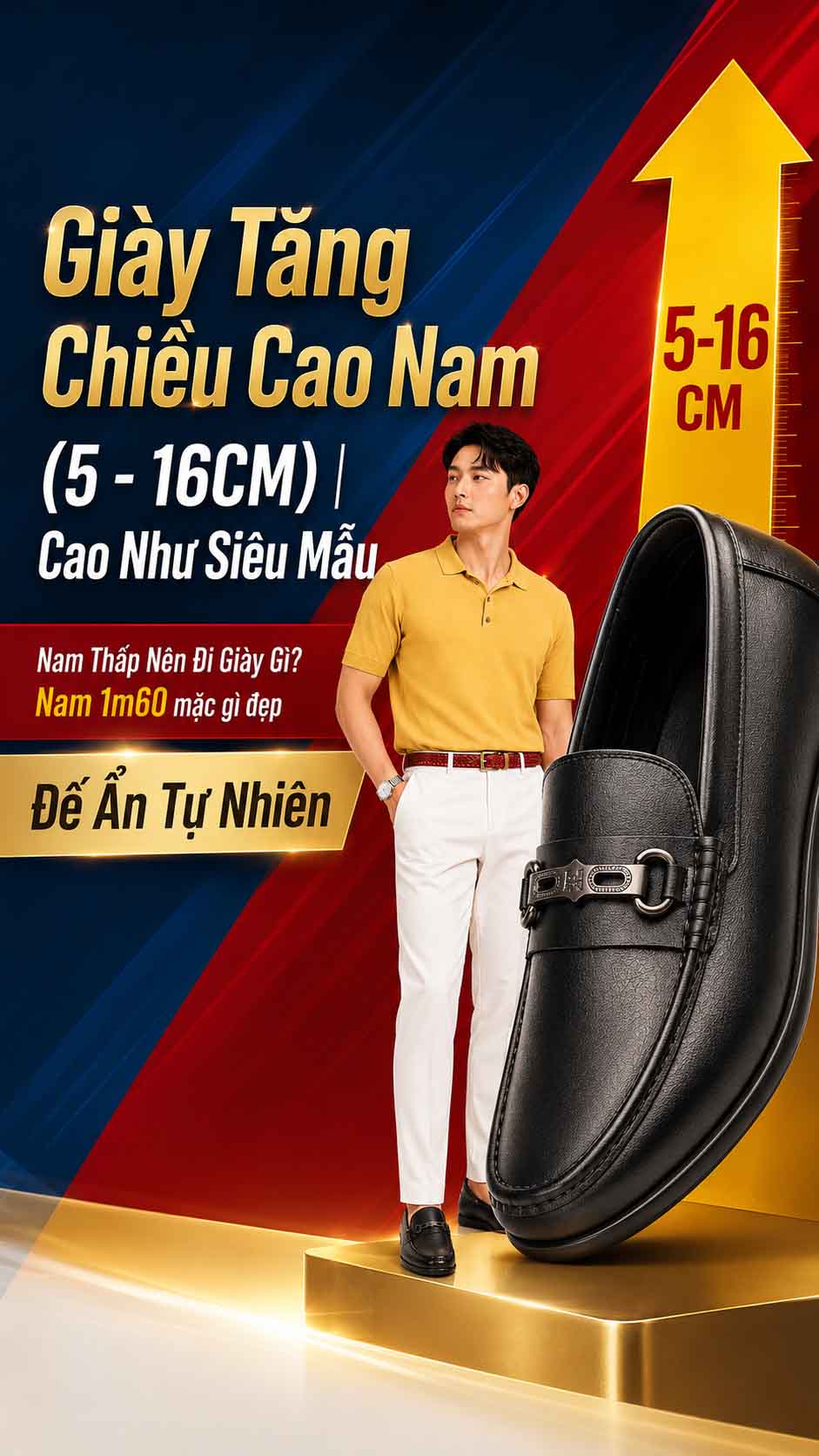 Nam 1m60 mặc gì đẹp với giày cao nam đẹp lịch lãm
