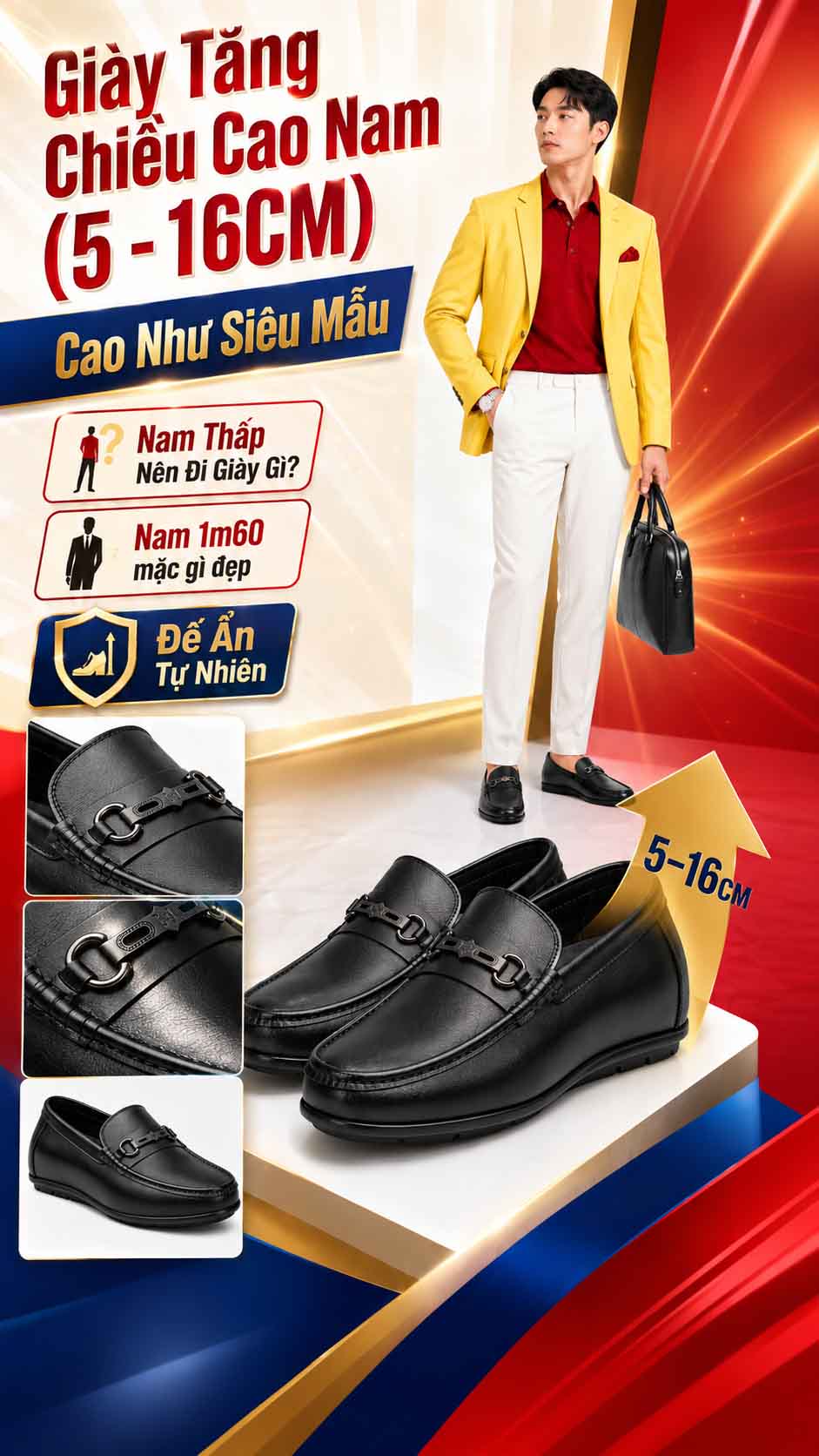 Nam 1m60 mặc gì đẹp khi chọn outfit gọn người và giày cao nam