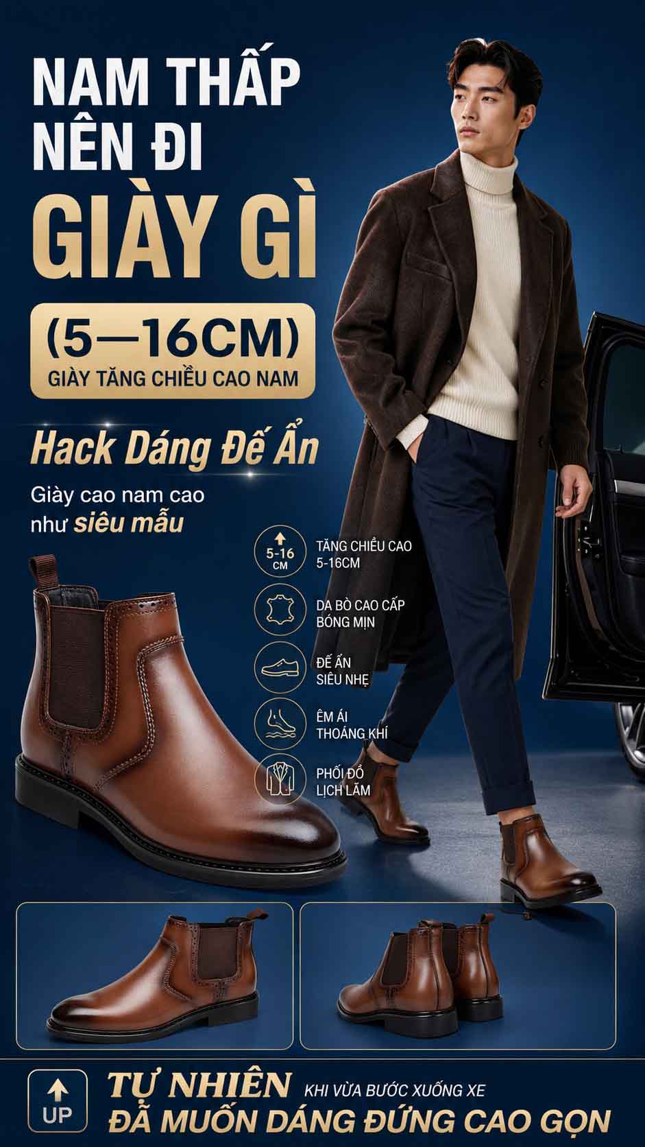 Nam thấp nên đi giày gì khi đi tiệc