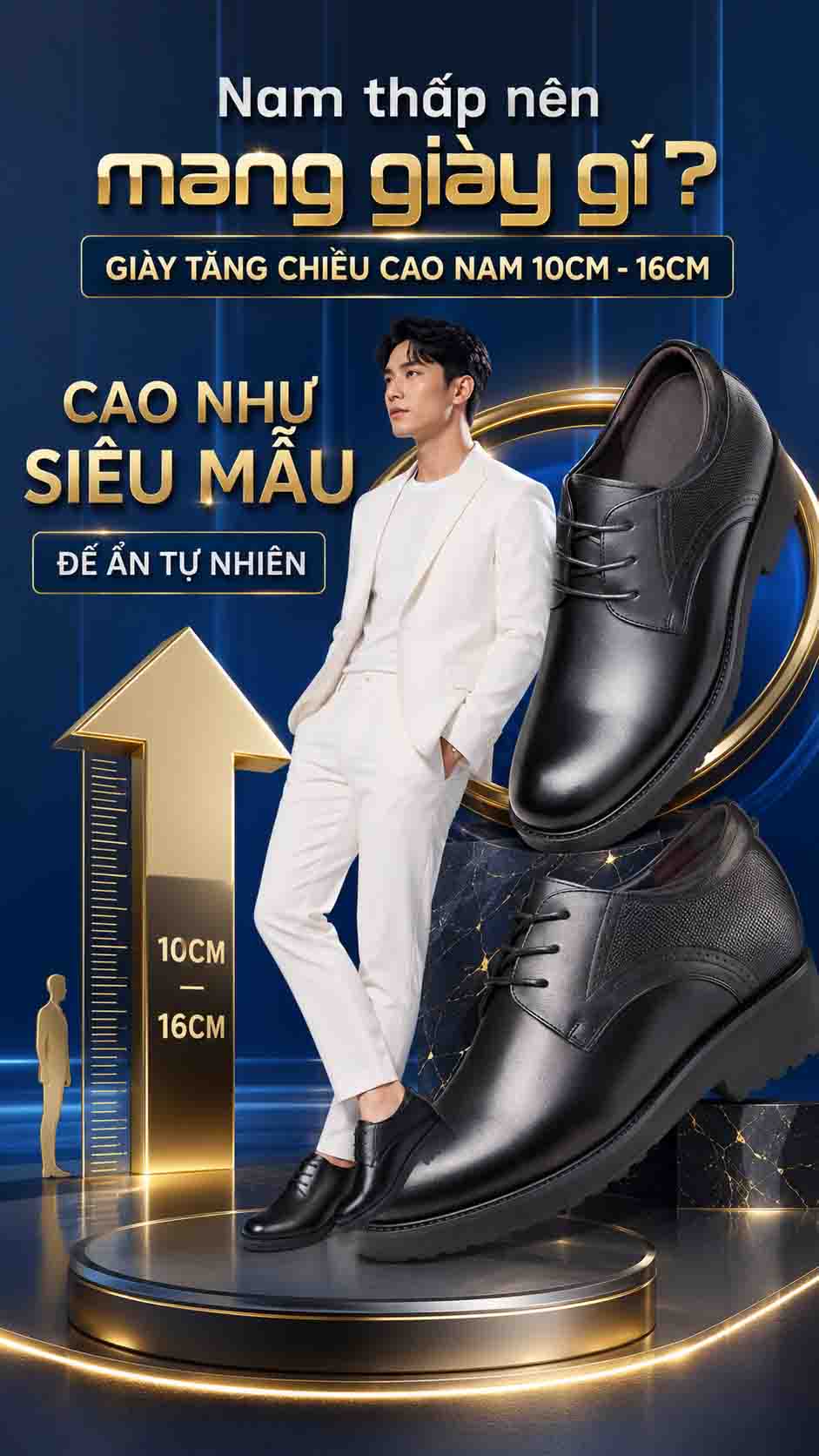 Nam thấp nên mang giày gì để nhìn cao hơn trong ảnh