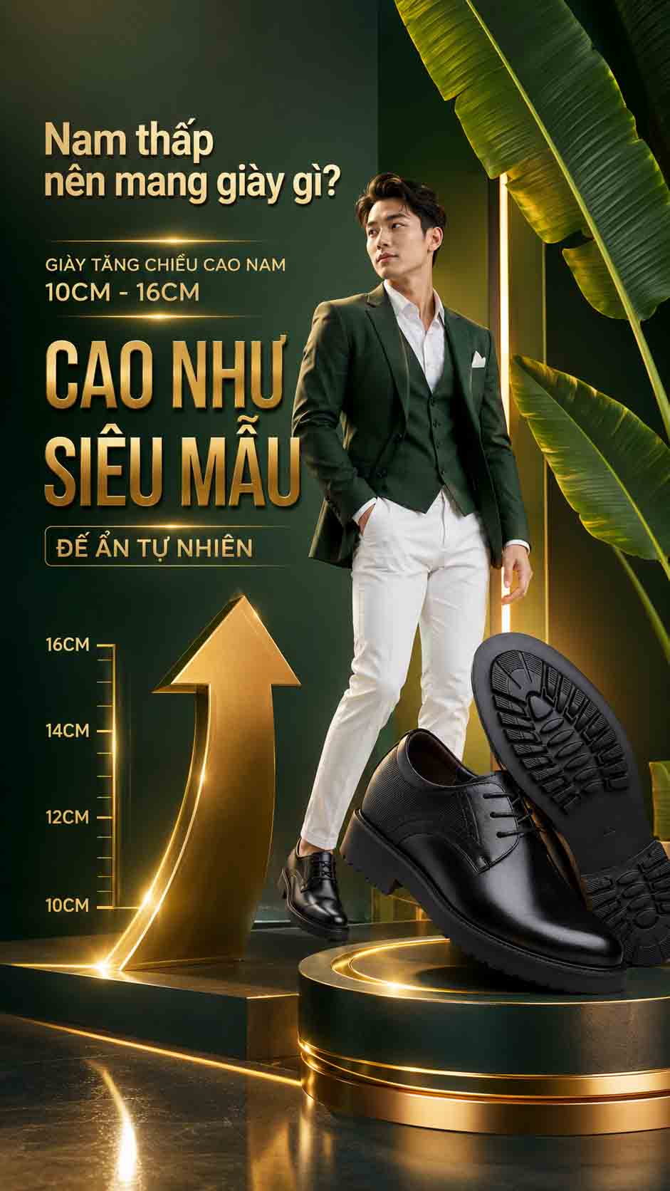 Nam thấp nên mang giày gì giúp chân dài và dáng gọn hơn