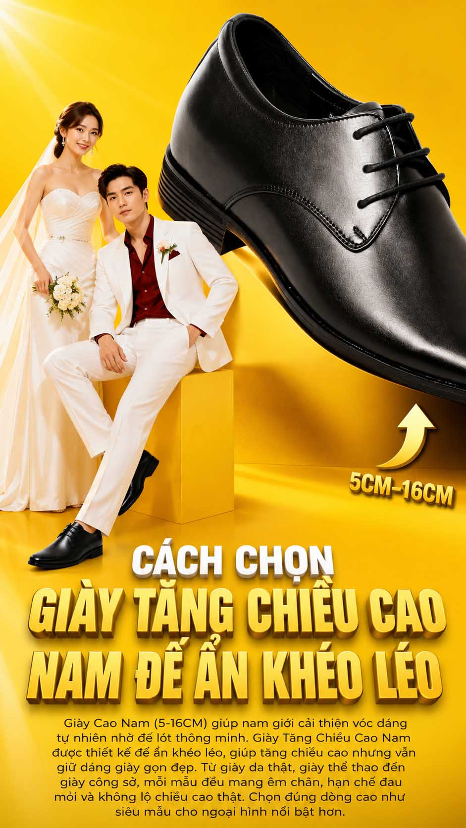 Cách chọn giày tăng chiều cao nam cho người thấp