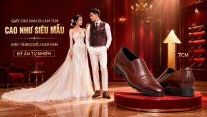 Giày cao nam cho người thấp cao 16cm tăng chiều cao nổi bật