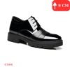 Giày cao nam da thật 9cm đế ẩn tự nhiên màu đen