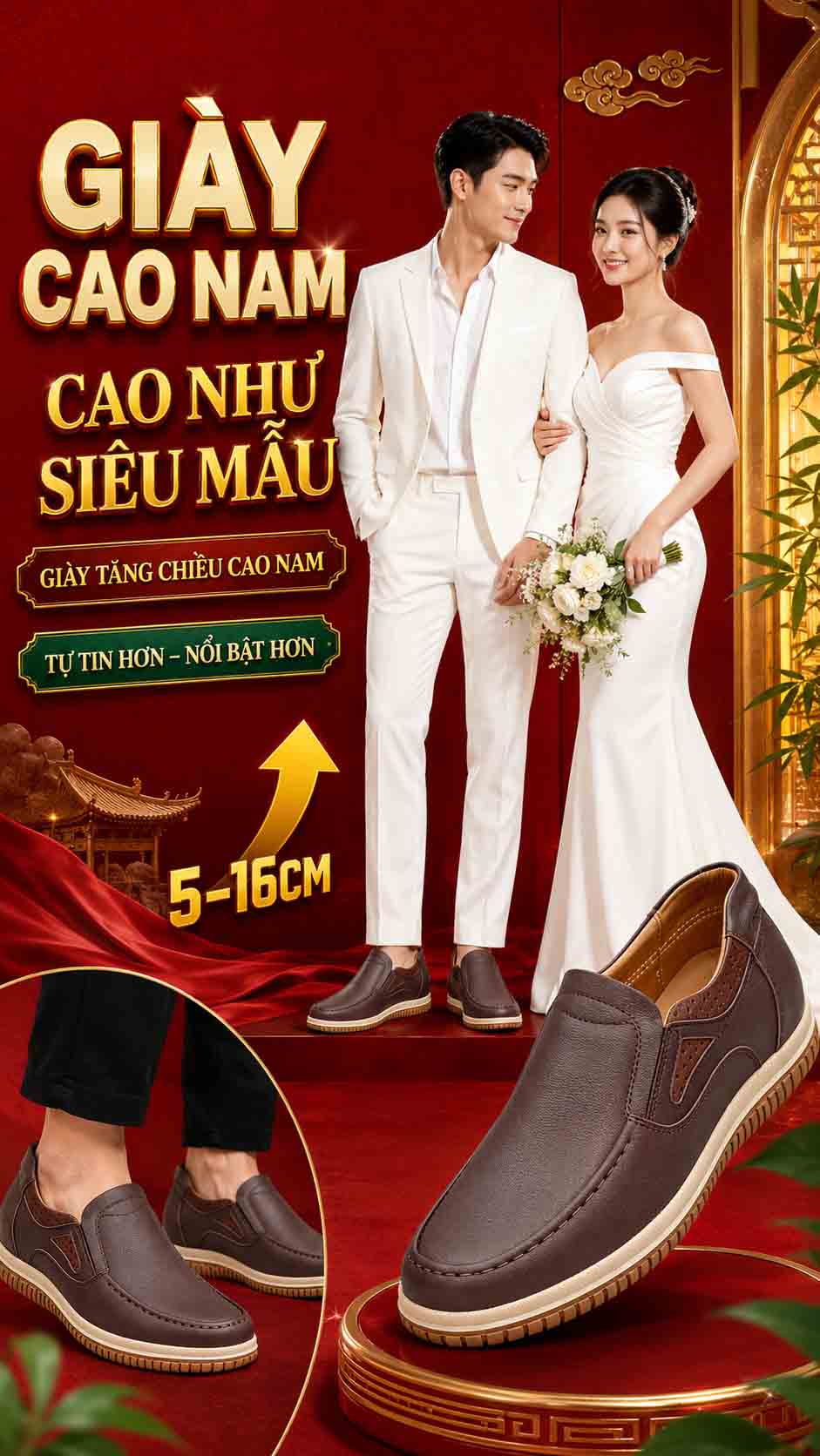 Nam 1m60 nên đi giày gì đi tiệc