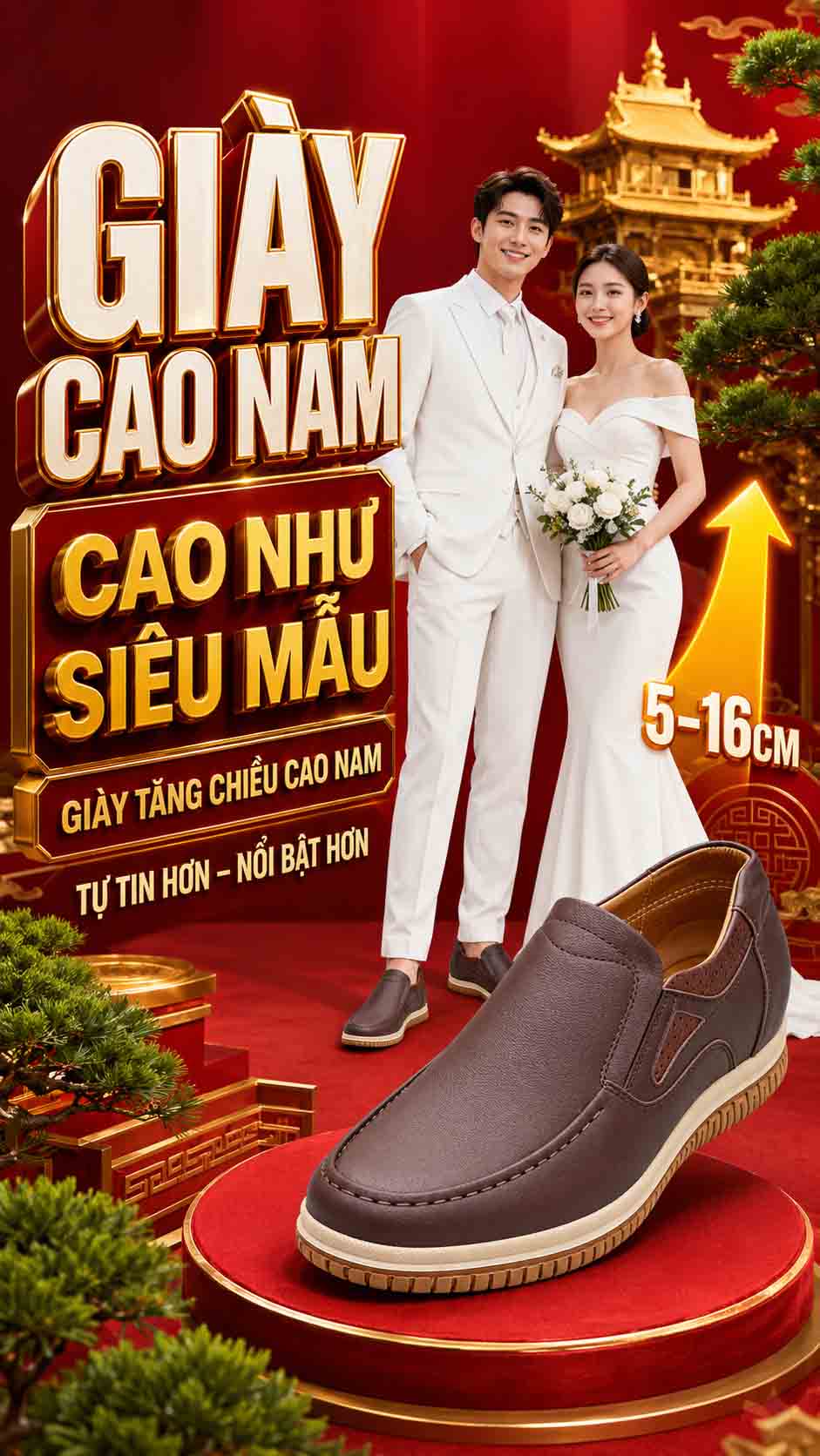 Nam 1m60 nên đi giày gì đi cưới