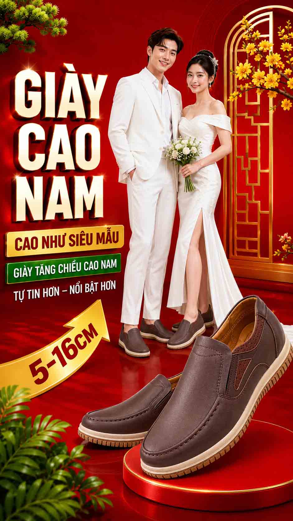 Nam 1m60 nên đi giày gì hack dáng