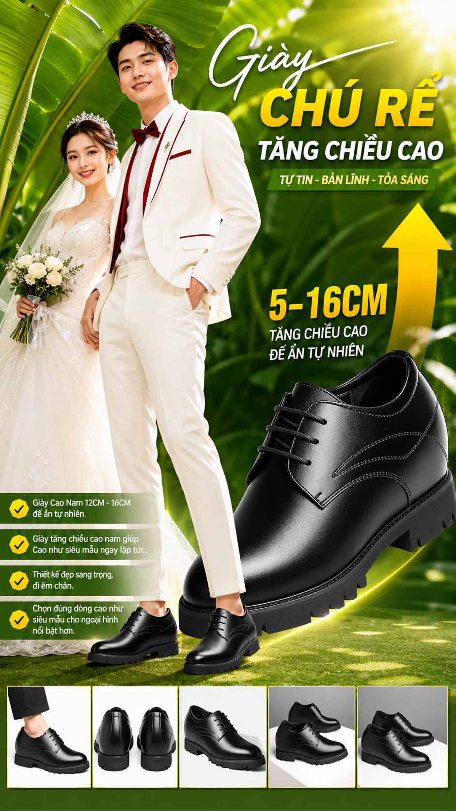 Giày chú rể tăng chiều cao 10cm