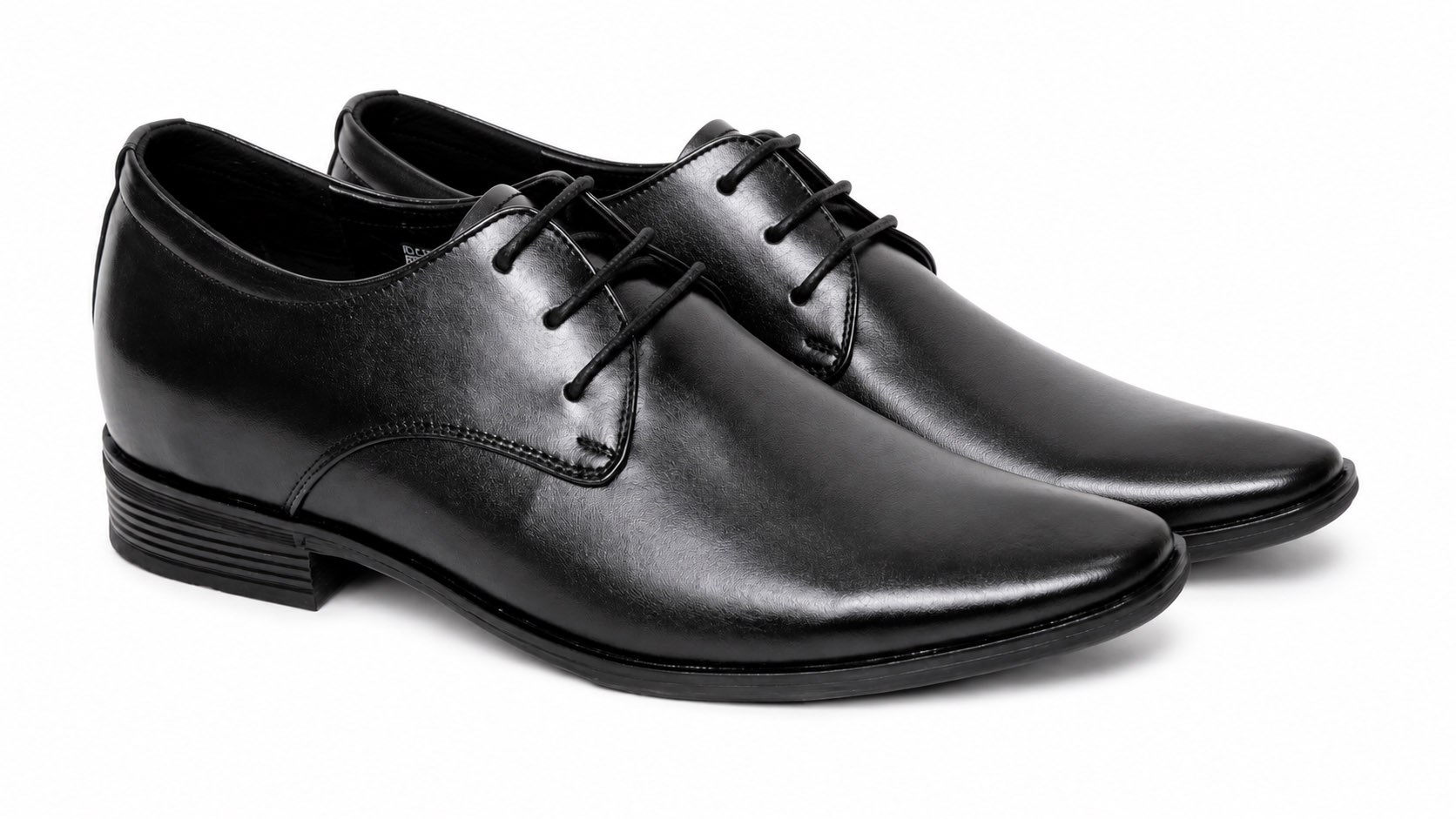 Giày cưới tăng chiều cao nam 6CM da thật màu đen sang trọng
