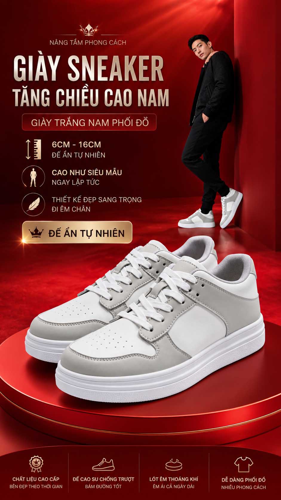 Giày trắng nam phối đồ đẹp đi tiệc nhẹ