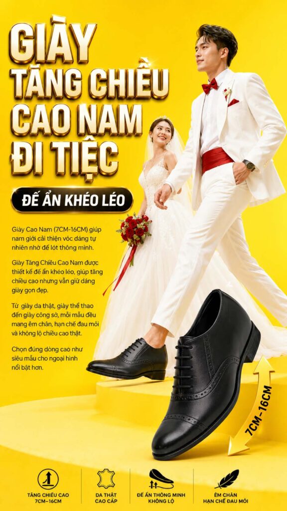 Giày tăng chiều cao nam đi tiệc