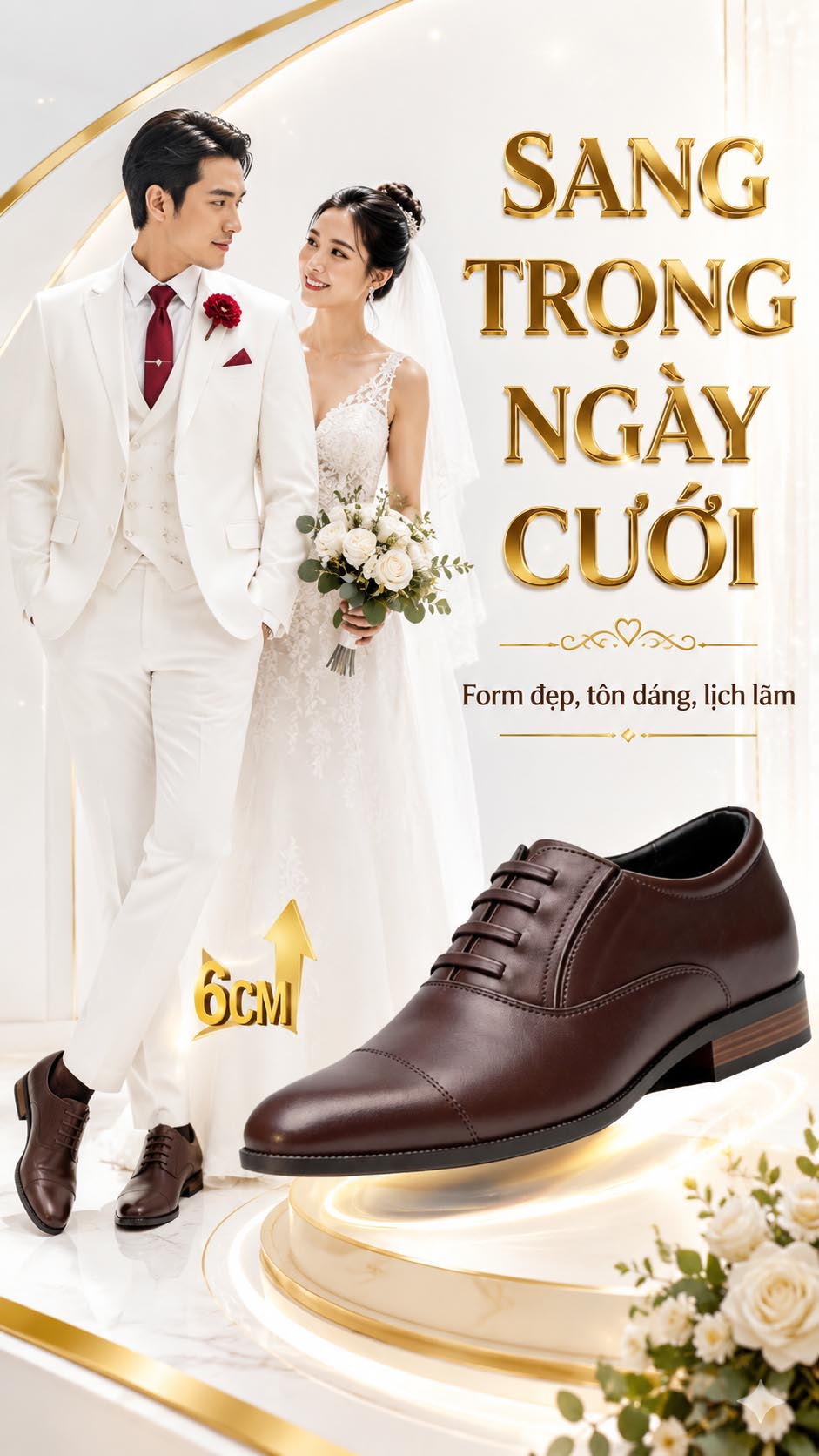 Giày tây tăng chiều cao nam công sở