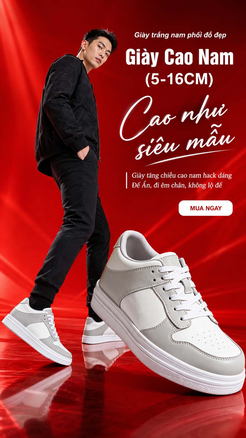 Giày trắng nam phối đồ đẹp đi chơi cuối tuần