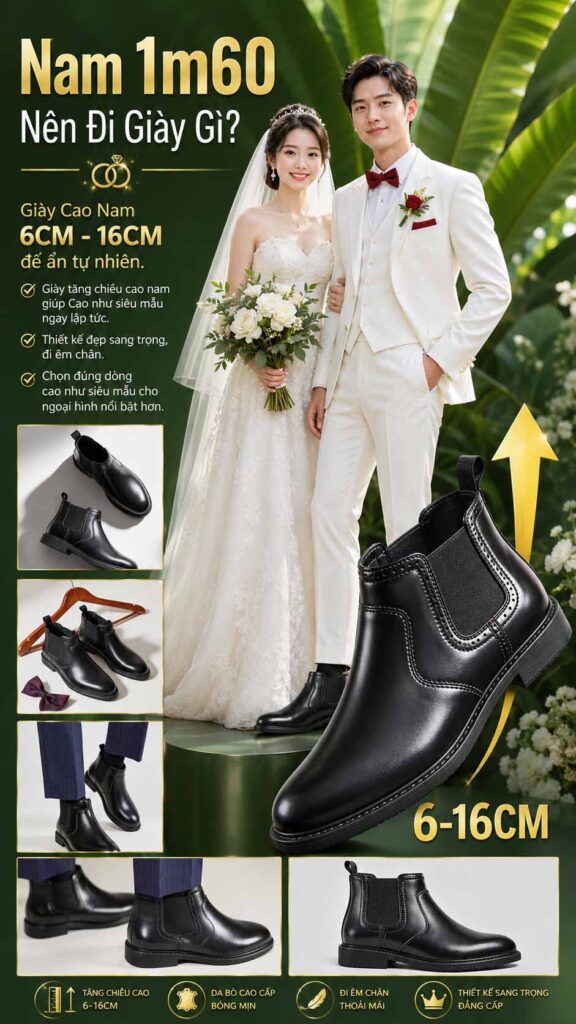 Nam 1m60 nên đi giày gì