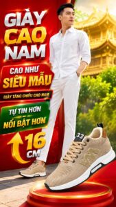 Giày tăng chiều cao nam TT08